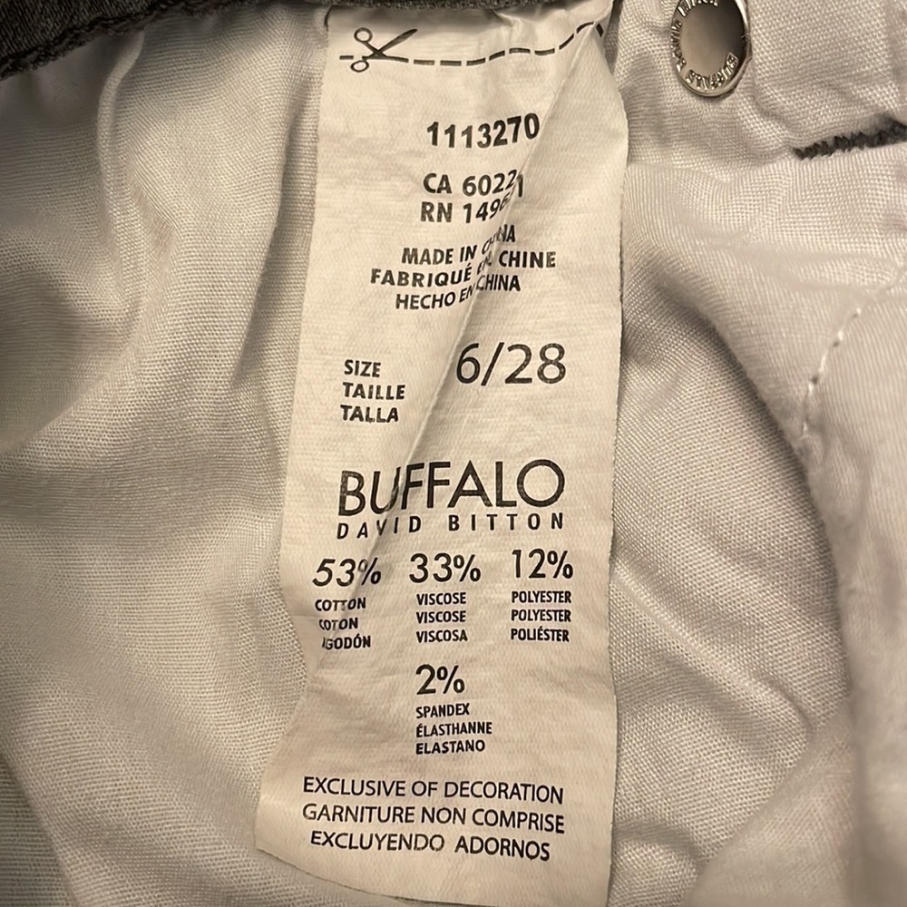 Buffalo David Bitton Aubrey Mid-Rise Super Soft  Jeans Grey Wash Size 6 skinny, - Picture 8 of 10